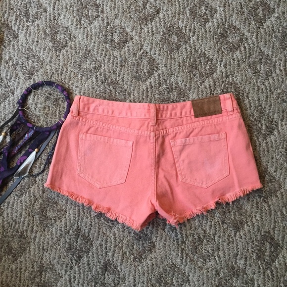 🔴 NWT Billabong Pink lace cut off Denim Shorts 29 - Picture 7 of 8
